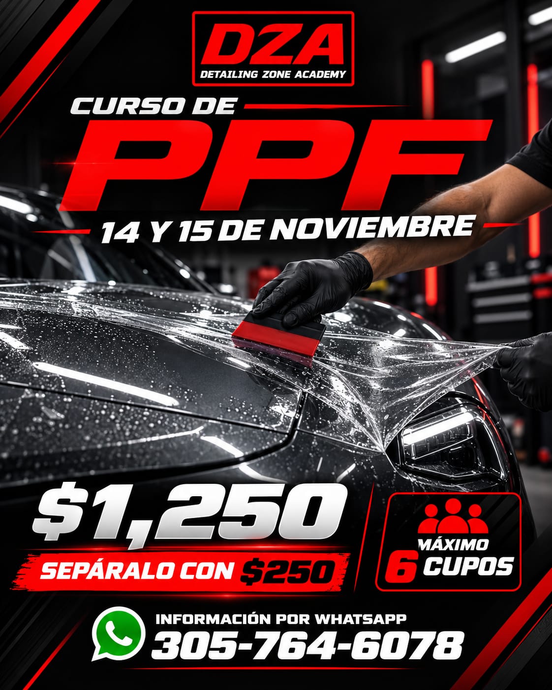 Curso de Instalación de PPF Transparente y de Color | Miami | 14–15 de noviembre de 2026