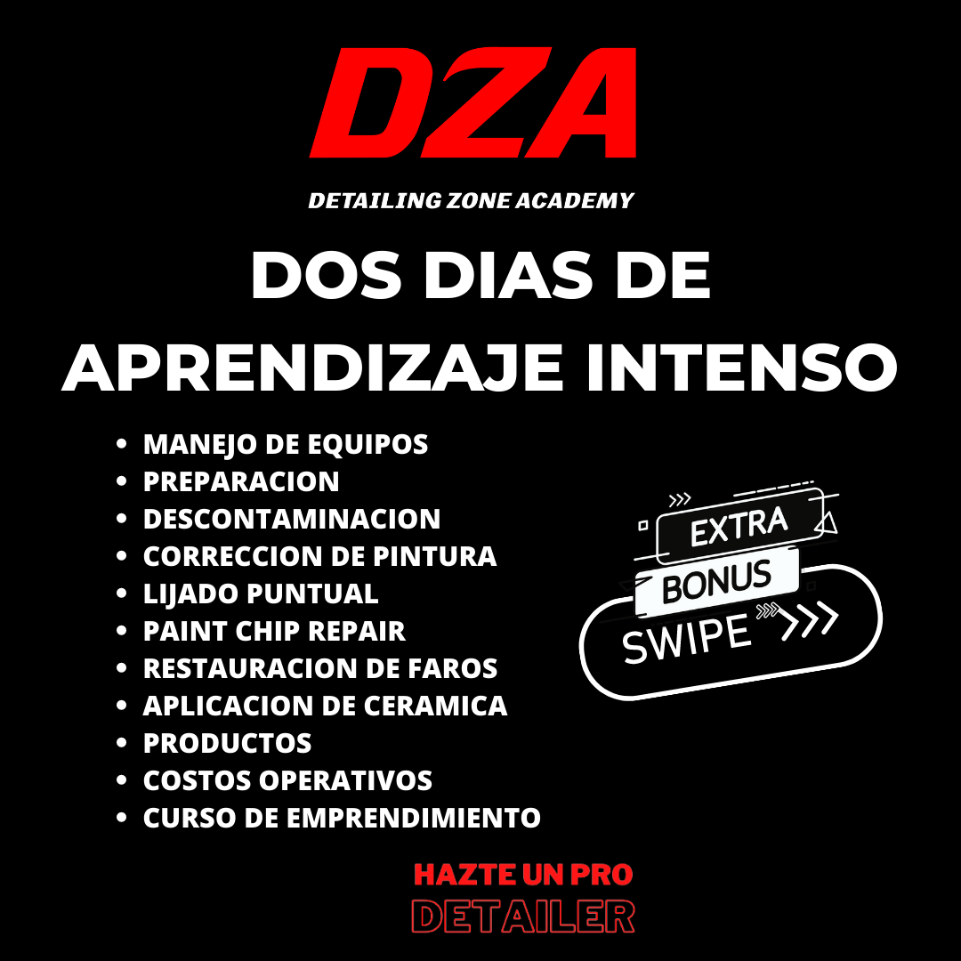 Curso de Corrección de Pintura, Aplicación de Cerámica, Reparación de Residuos de Pintura y Lijado Localizado. 